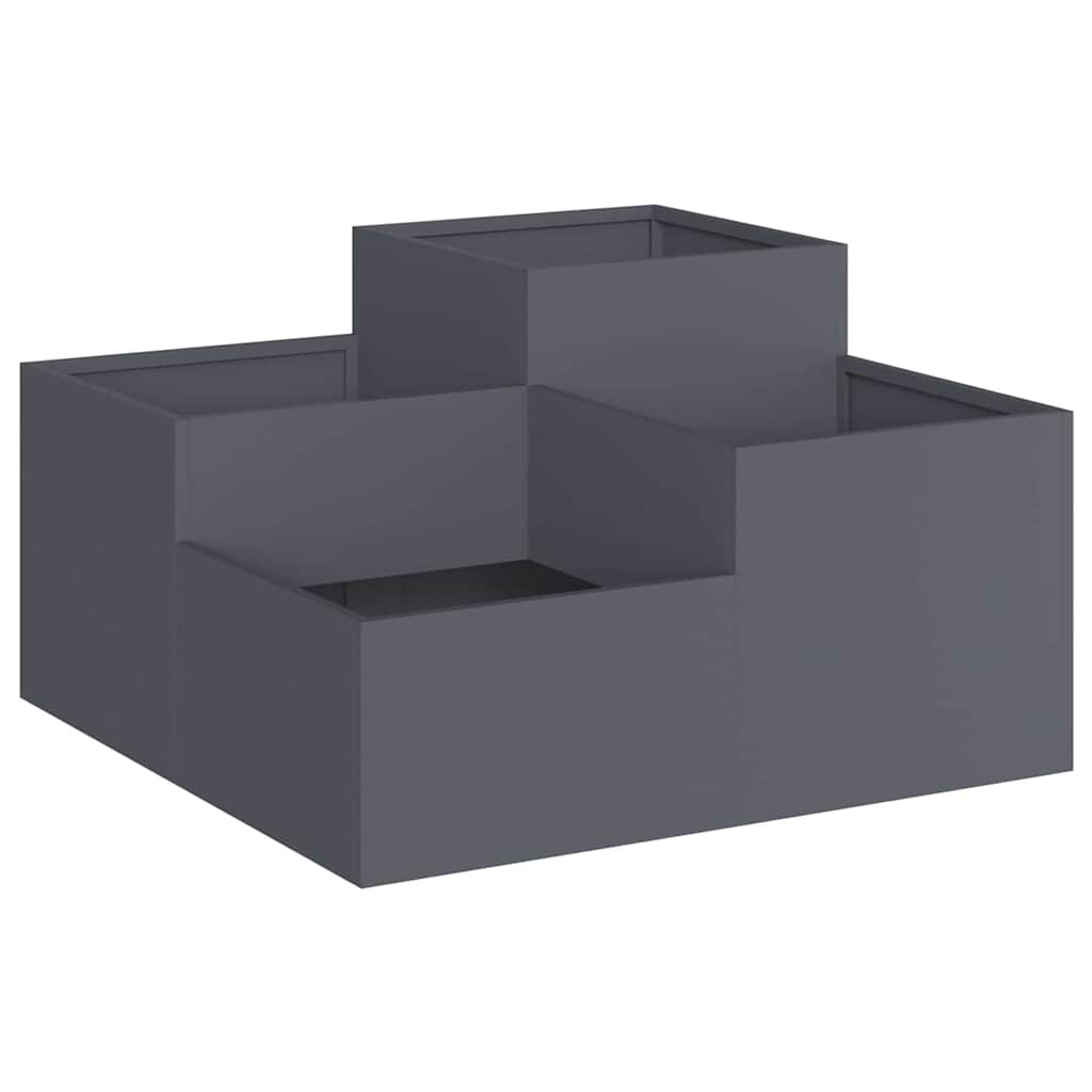 Vaso da giardino Antracite 80 x 80 x 48 cm Acciaio