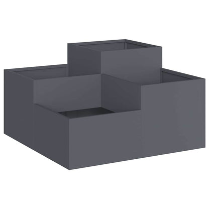Vaso da giardino Antracite 80 x 80 x 48 cm Acciaio