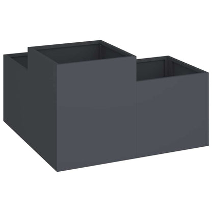 Vaso da giardino Antracite 80 x 80 x 48 cm Acciaio | homemem39