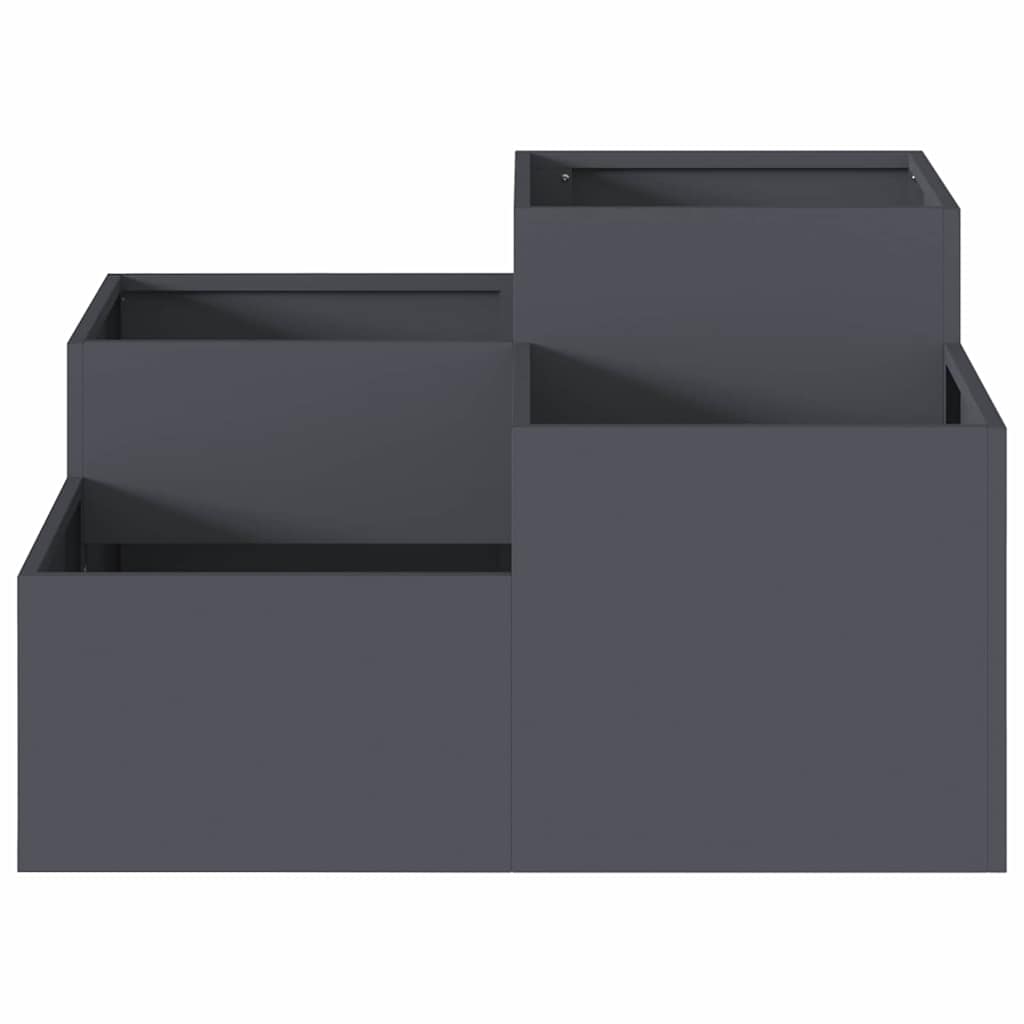 Vaso da giardino Antracite 80 x 80 x 48 cm Acciaio | homemem39