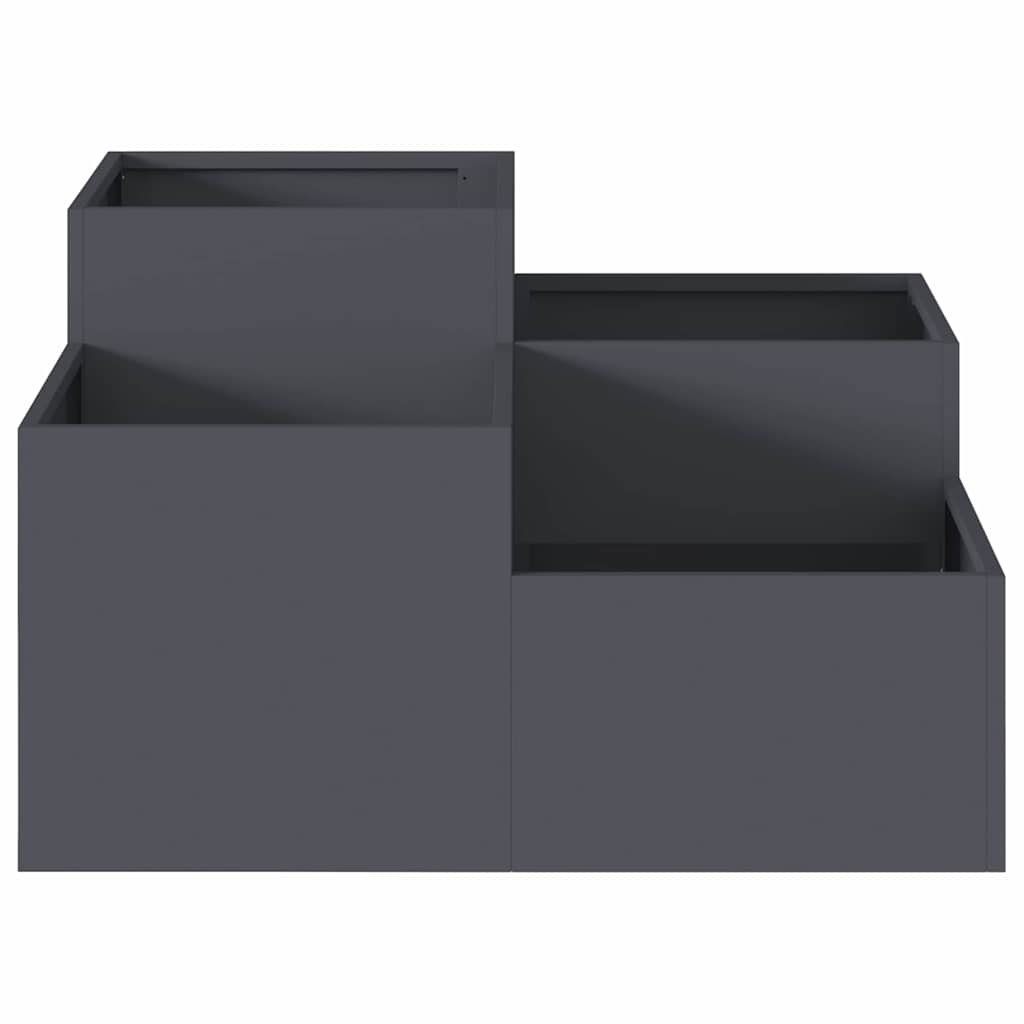 Vaso da giardino Antracite 80 x 80 x 48 cm Acciaio | homemem39