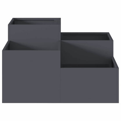 Vaso da giardino Antracite 80 x 80 x 48 cm Acciaio | homemem39