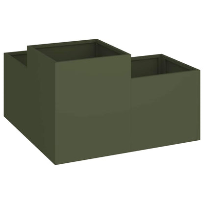 Vaso da giardino Oliver verde 80 x 80 x 48 cm Acciaio