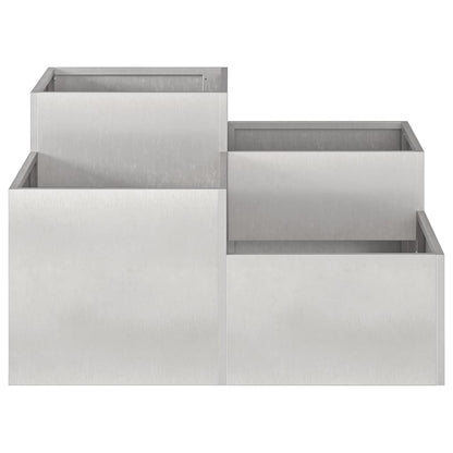 Vaso da giardino Argento 80 x 80 x 48 cm Acciaio inossidabile