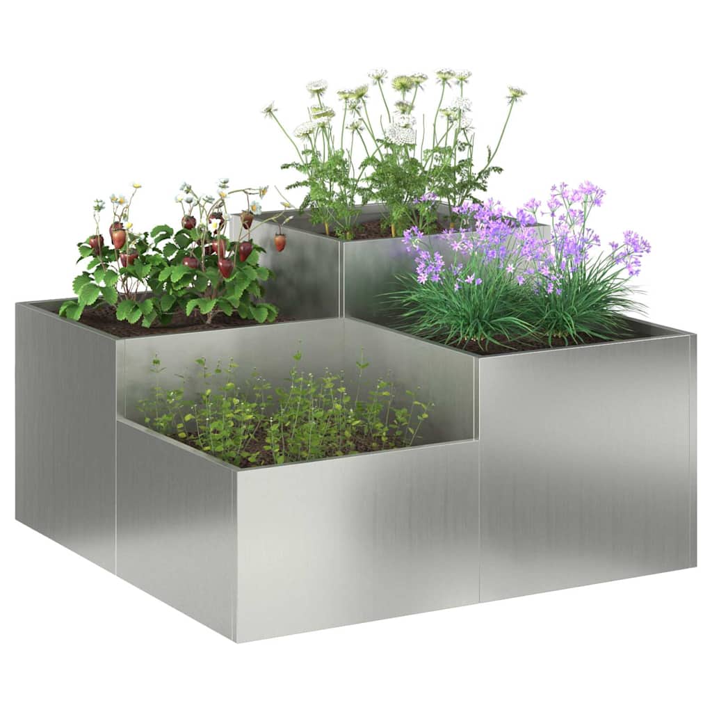 Vaso da giardino Argento 80 x 80 x 48 cm Acciaio zincato