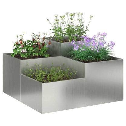 Vaso da giardino Argento 80 x 80 x 48 cm Acciaio zincato
