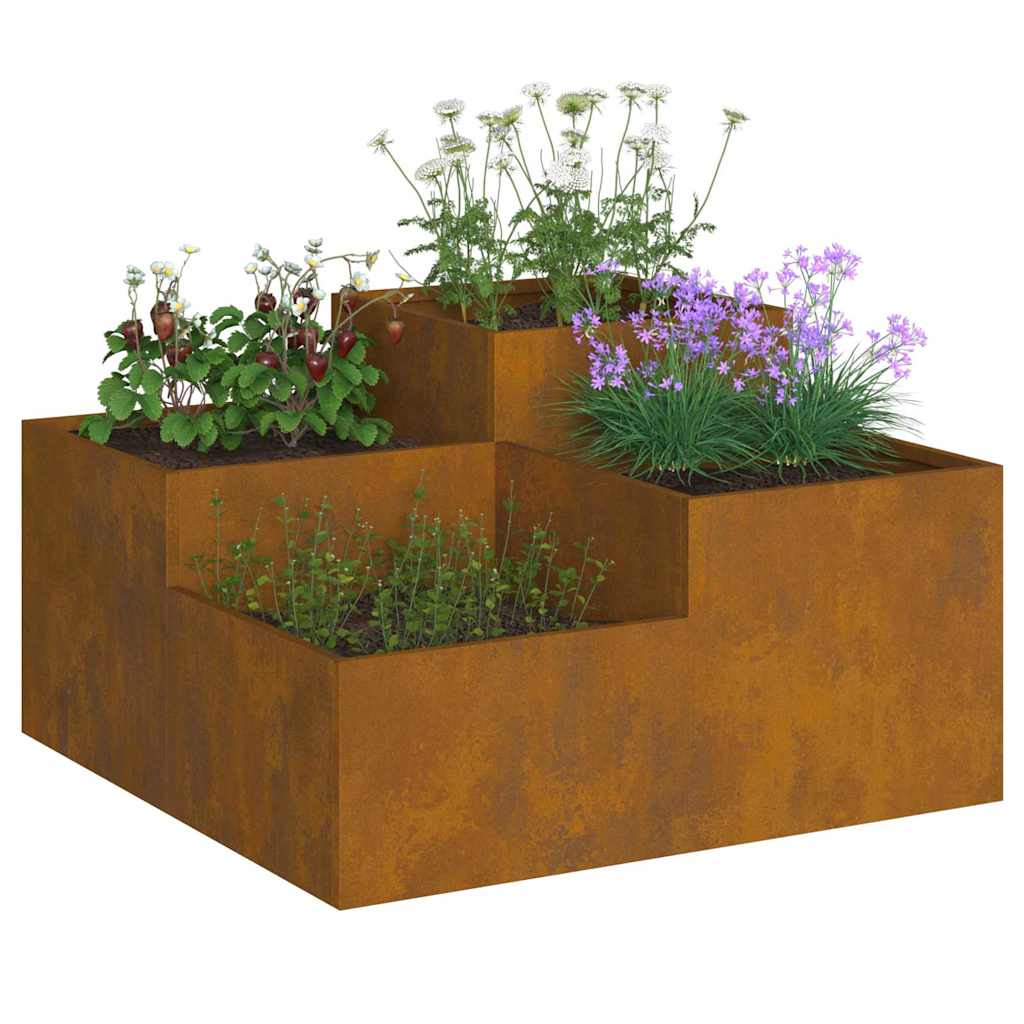 Vaso da giardino Ruggine 80 x 80 x 48 cm acciaio corten