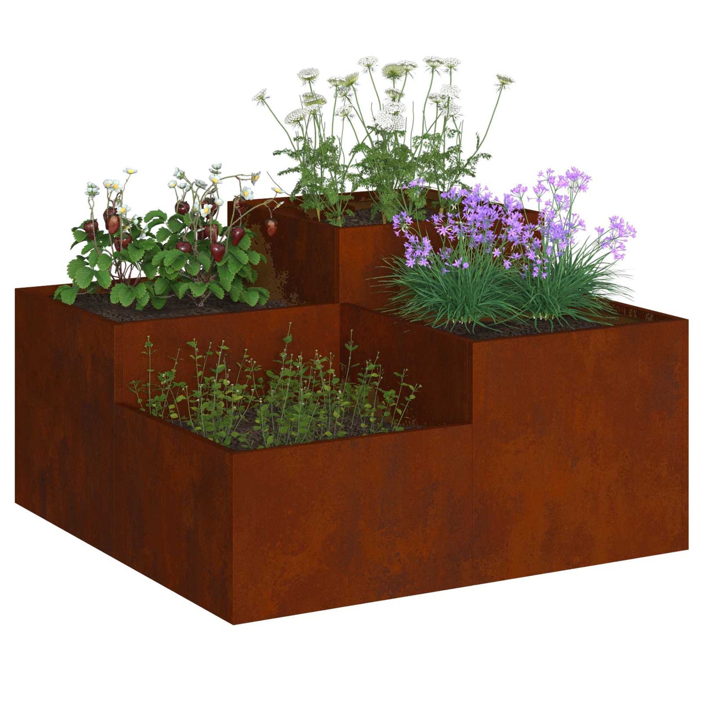 Vaso da giardino Ruggine 80 x 80 x 48 cm | homemem39