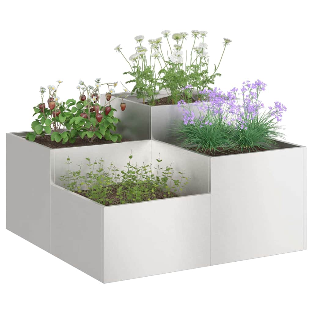 Vaso da giardino Argento 100 x 100 x 48 cm Acciaio inossidabile