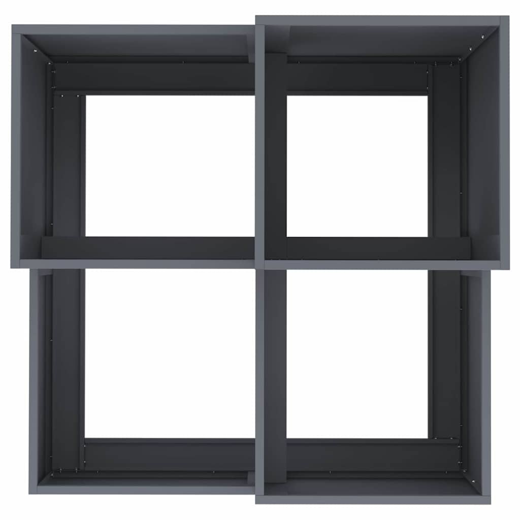 Vaso da giardino Antracite 80 x 80 x 60 cm Acciaio