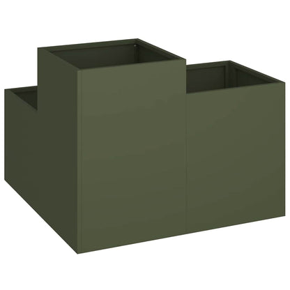Vaso da giardino Oliver verde 80 x 80 x 60 cm Acciaio