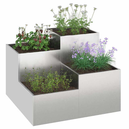 Vaso da giardino Argento 80 x 80 x 60 cm Acciaio inossidabile