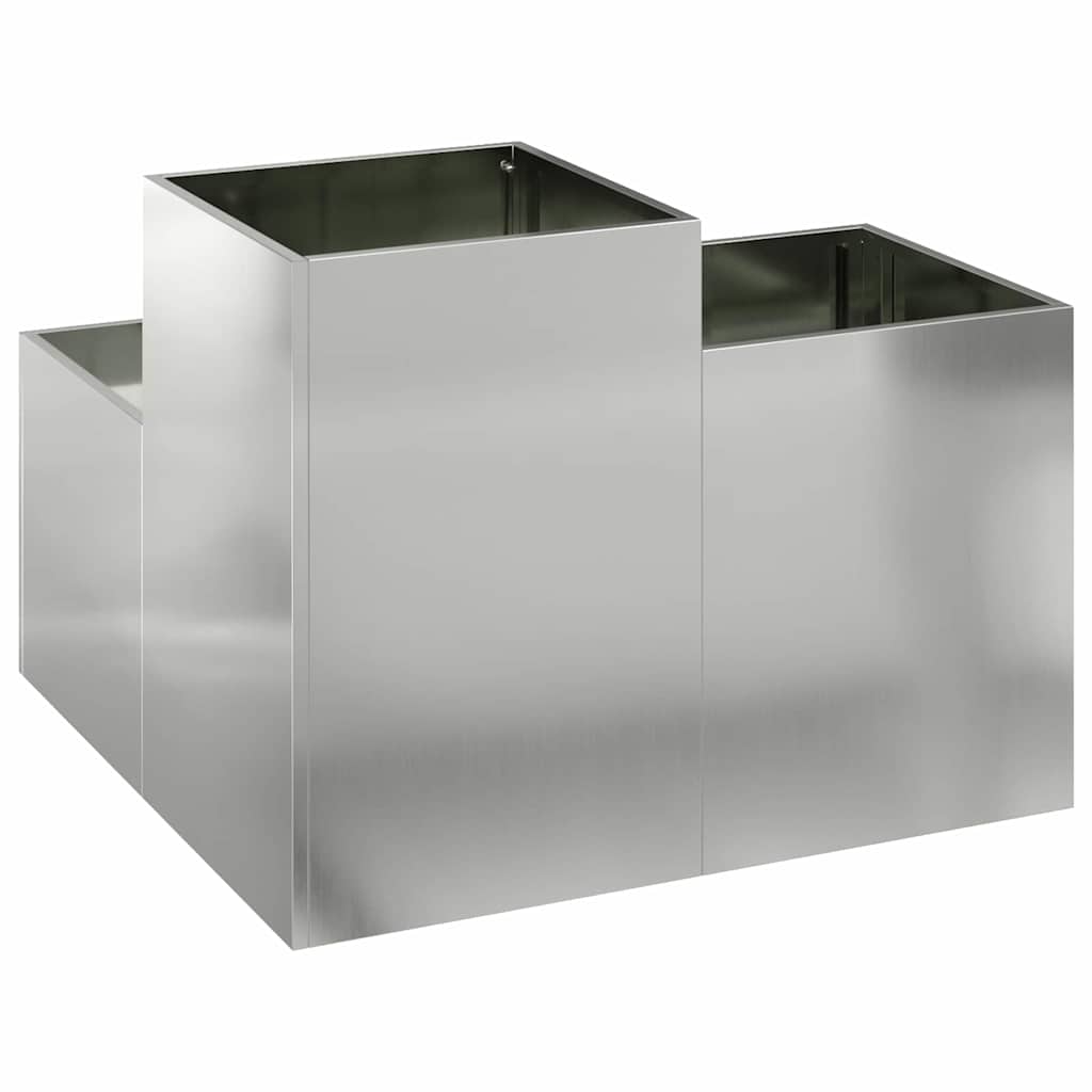 Vaso da giardino Argento 80 x 80 x 60 cm Acciaio zincato