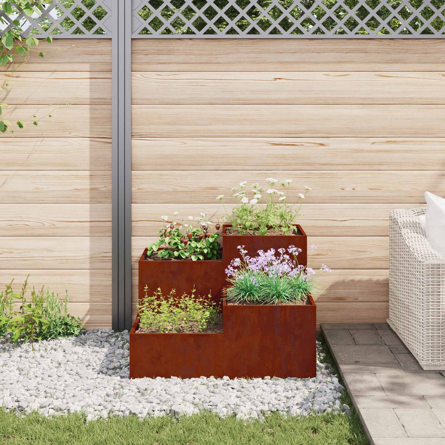 Vaso da giardino Ruggine 80 x 80 x 60 cm