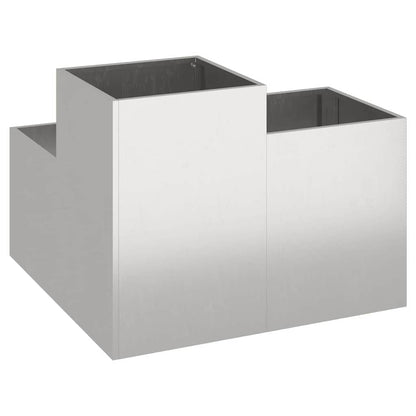 Vaso da giardino Argento 100 x 100 x 60 cm Acciaio inossidabile