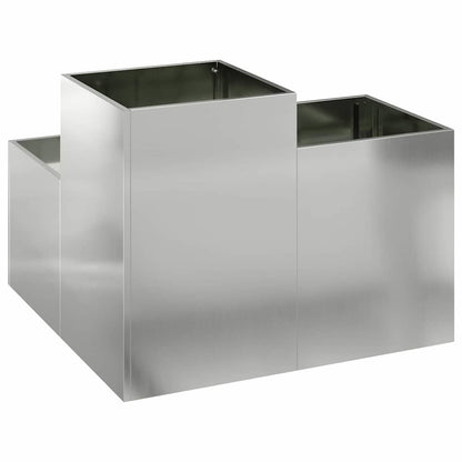 Vaso da giardino Argento 100 x 100 x 60 cm Acciaio zincato