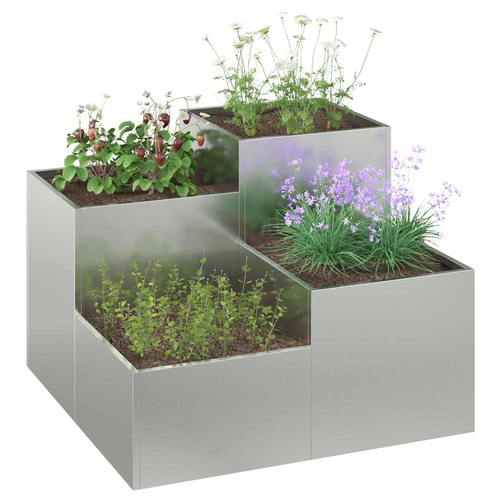 Vaso da giardino Argento 100 x 100 x 60 cm Acciaio zincato