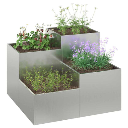 Vaso da giardino Argento 100 x 100 x 60 cm Acciaio zincato