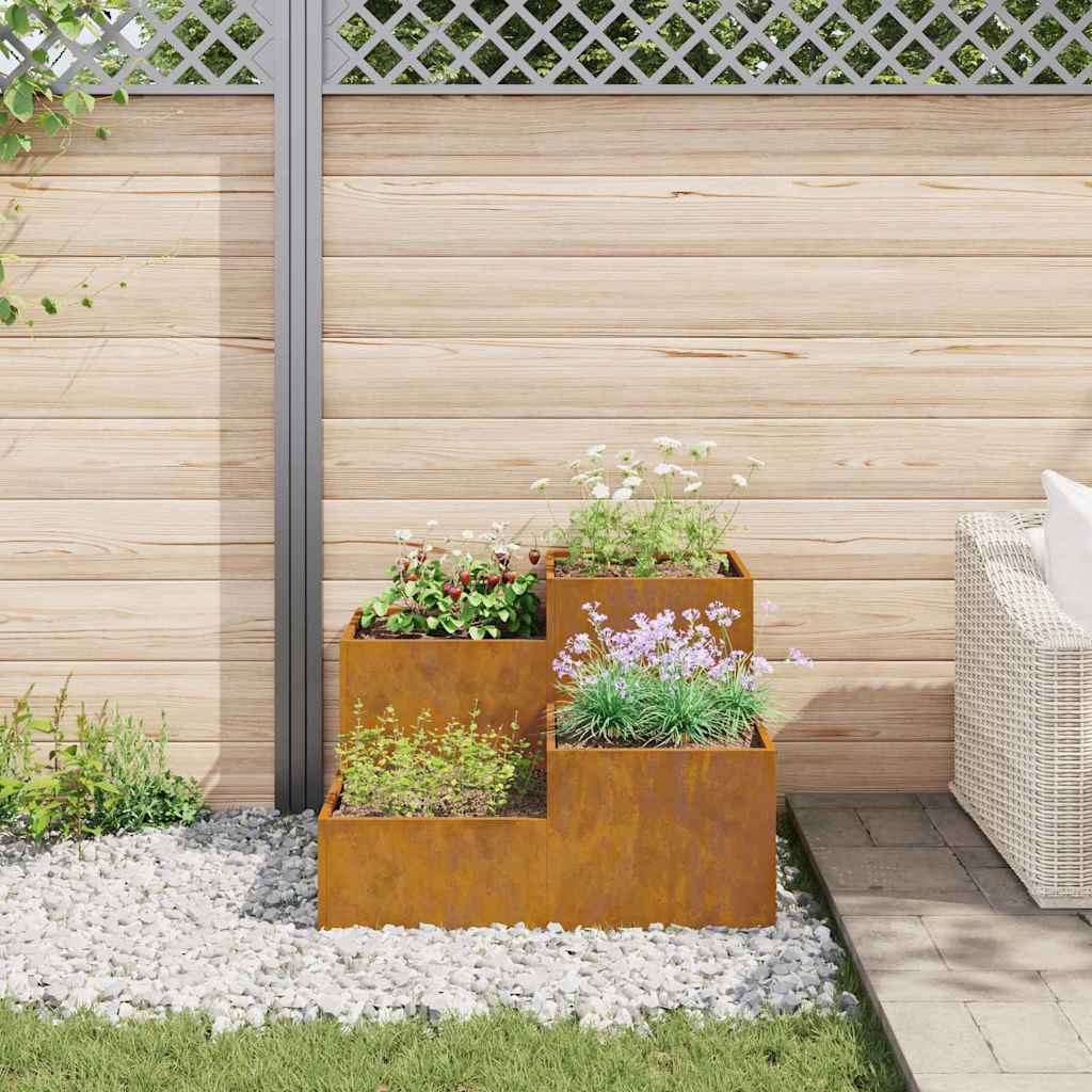 Vaso da giardino Ruggine 100 x 100 x 60 cm acciaio corten