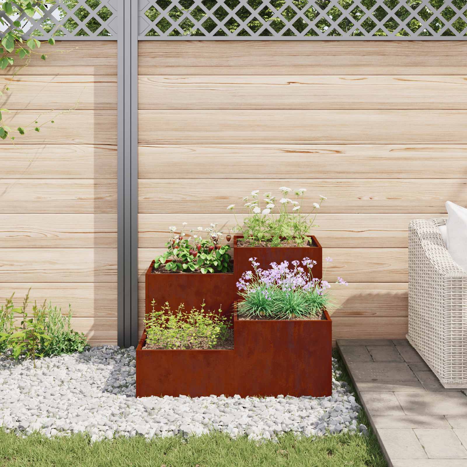 Vaso da giardino Ruggine 100 x 100 x 60 cm | homemem39