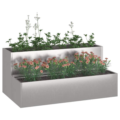 Vaso da giardino Argento 100 x 60 x 45 cm Acciaio inossidabile