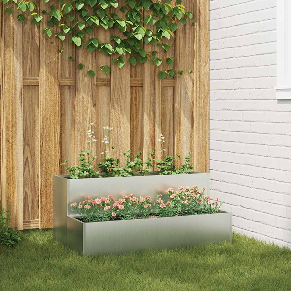 Vaso da giardino Argento 100 x 60 x 45 cm Acciaio zincato