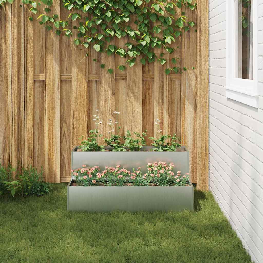 Vaso da giardino Argento 100 x 60 x 45 cm Acciaio zincato