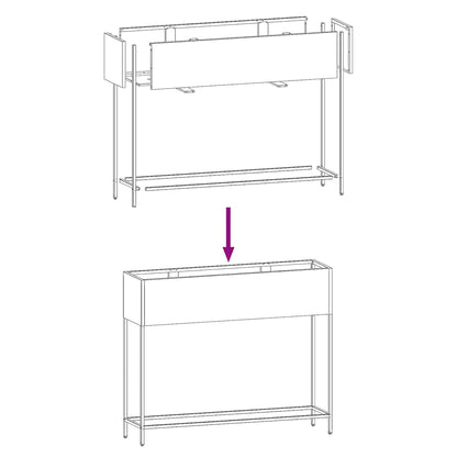 Vaso da Giardino Rialzato Nero 100 x 26 x 82 cm Acciaio