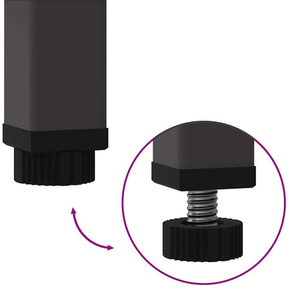 Vaso da Giardino Rialzato Nero 100 x 26 x 82 cm Acciaio