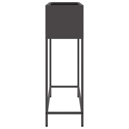 Vaso da Giardino Rialzato Nero 100 x 26 x 82 cm Acciaio