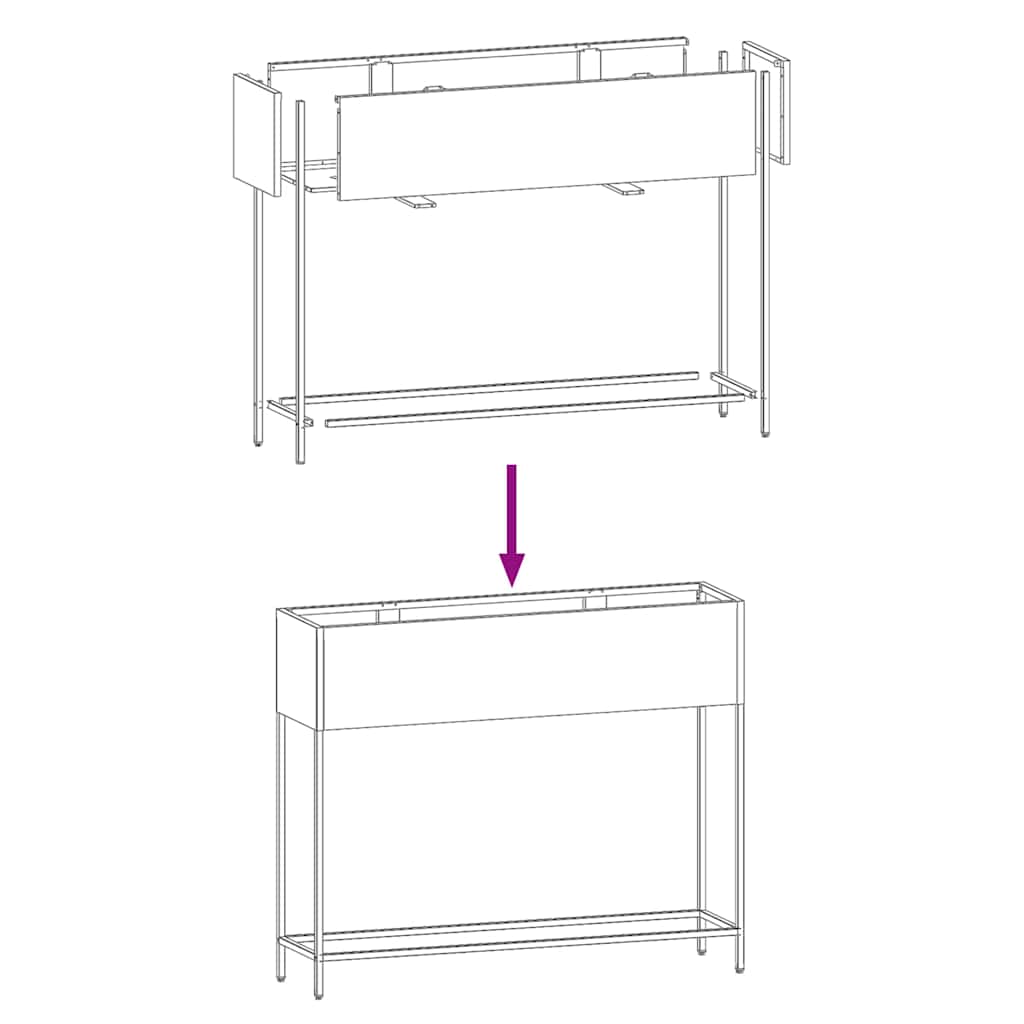 Vaso da Giardino Rialzato Bianco 100 x 26 x 82 cm Acciaio