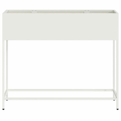 Vaso da Giardino Rialzato Bianco 100 x 26 x 82 cm Acciaio