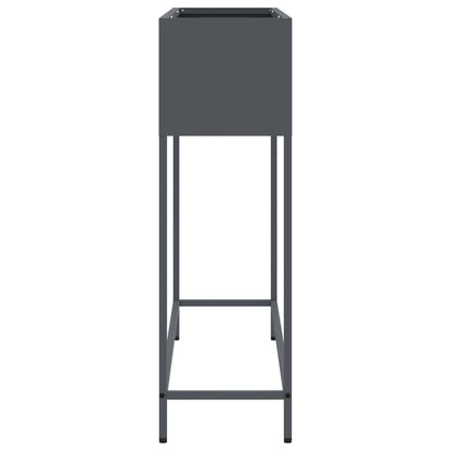 Vaso da Giardino Rialzato Antracite 100 x 26 x 82 cm Acciaio