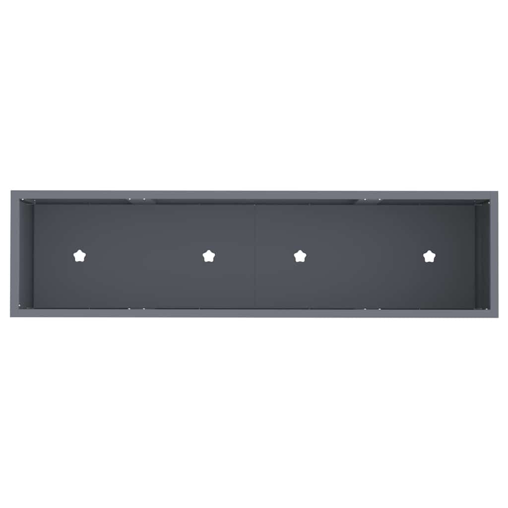 Vaso da Giardino Rialzato Antracite 100 x 26 x 82 cm Acciaio