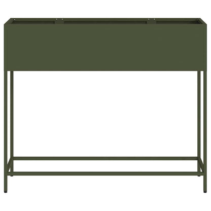 Vaso da Giardino Rialzato Oliver verde 100 x 26 x 82 cm Acciaio