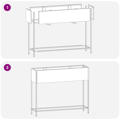 Vaso da Giardino Rialzato Argento 100 x 26 x 82 cm