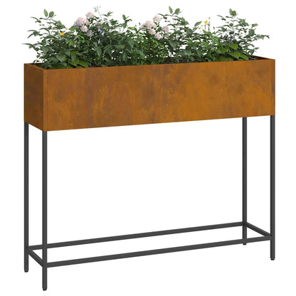 Vaso da Giardino Rialzato Ruggine 100 x 26 x 82 cm Acciaio