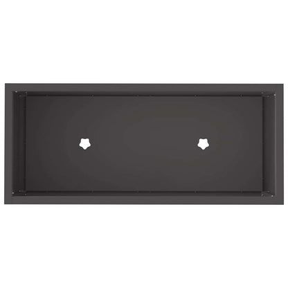 Vaso da Giardino Rialzato Nero 60 x 26 x 45 cm Acciaio