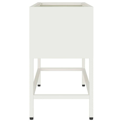 Vaso da Giardino Rialzato Bianco 60 x 26 x 45 cm Acciaio