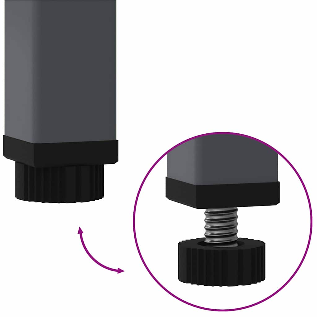 Vaso da Giardino Rialzato Antracite 60 x 26 x 45 cm Acciaio