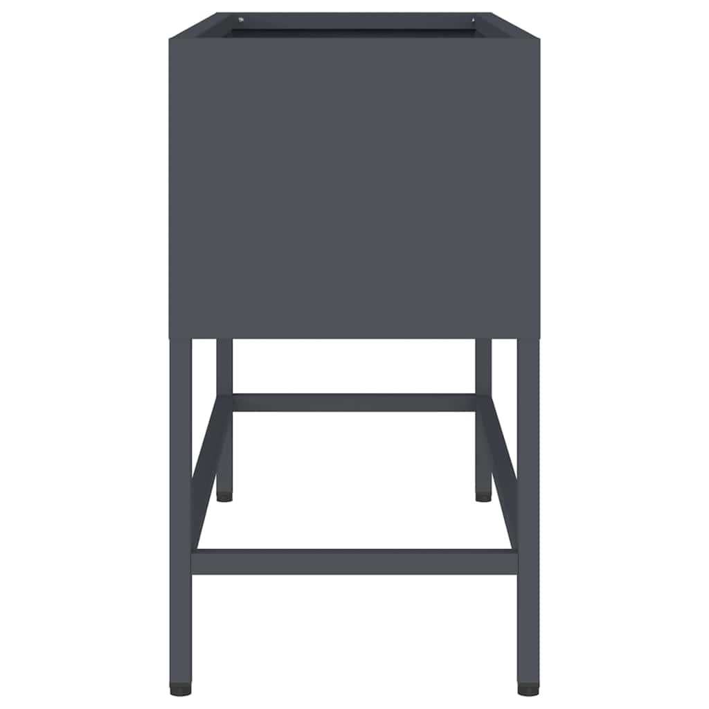 Vaso da Giardino Rialzato Antracite 60 x 26 x 45 cm Acciaio