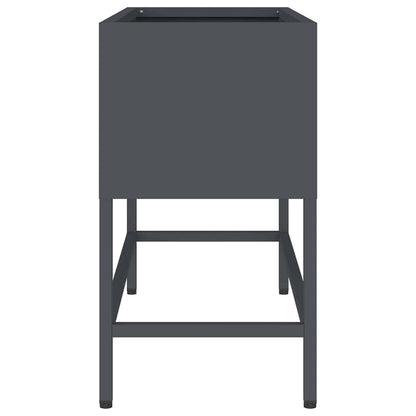 Vaso da Giardino Rialzato Antracite 60 x 26 x 45 cm Acciaio