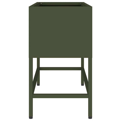 Vaso da Giardino Rialzato Oliver verde 60 x 26 x 45 cm Acciaio