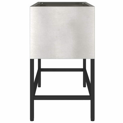 Vaso da Giardino Rialzato Argento 60 x 26 x 45 cm