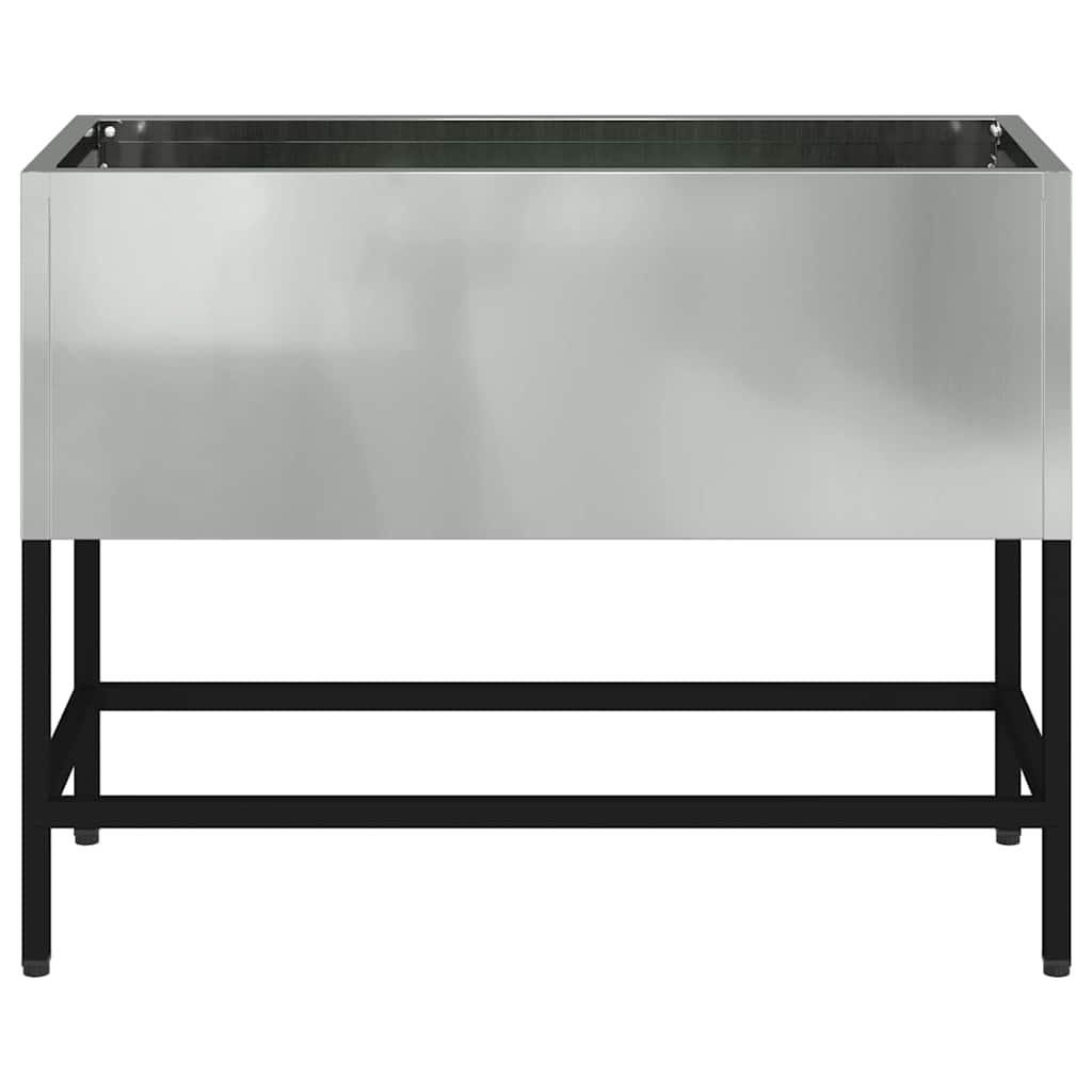 Vaso da Giardino Rialzato Argento 60 x 26 x 45 cm