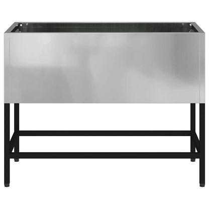 Vaso da Giardino Rialzato Argento 60 x 26 x 45 cm