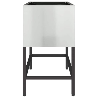 Vaso da Giardino Rialzato Argento 60 x 26 x 45 cm