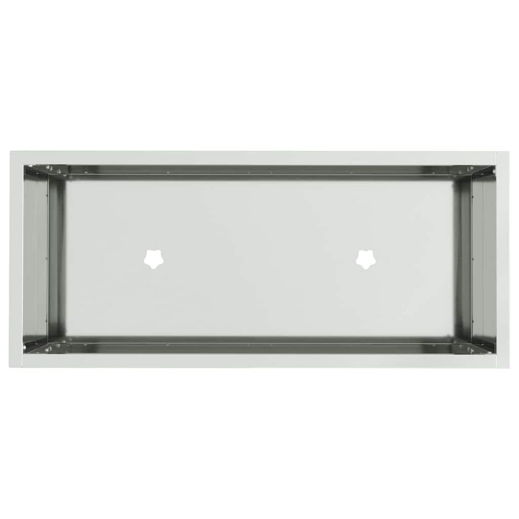 Vaso da Giardino Rialzato Argento 60 x 26 x 45 cm