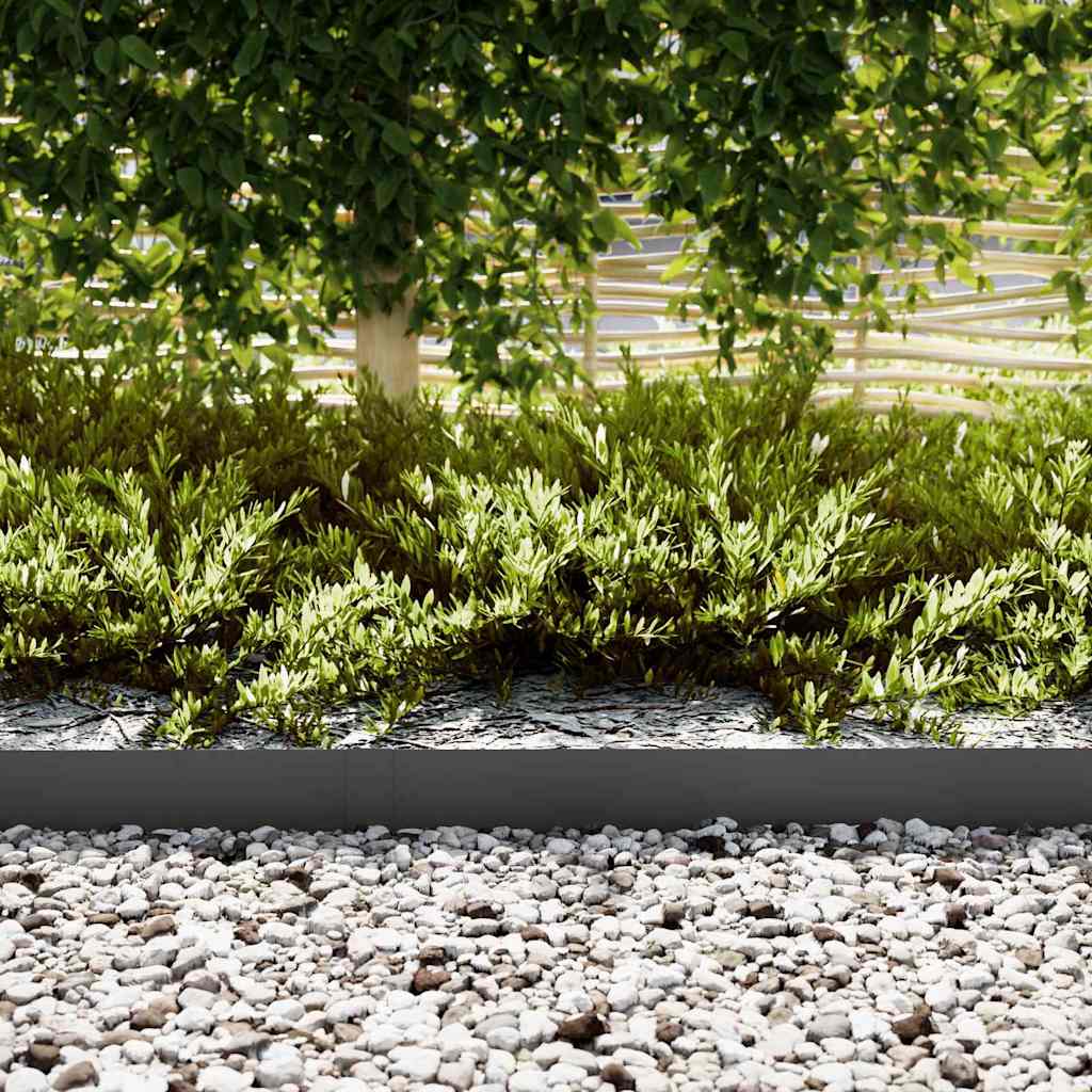 Bordura per Prato 20 pcs Nero 100 x 0.05 x 20 cm