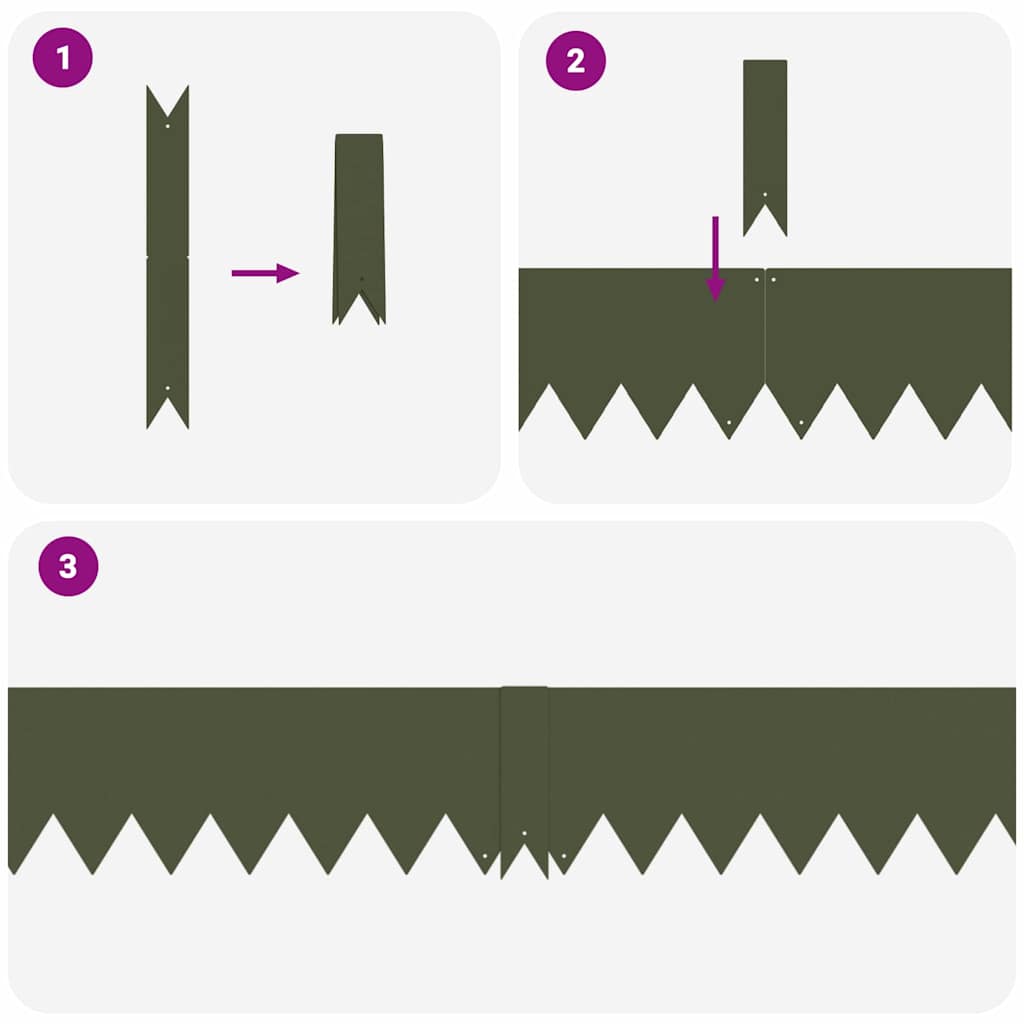 Bordura per Prato 30 pcs Verde oliva 100 x 0.05 x 20 cm